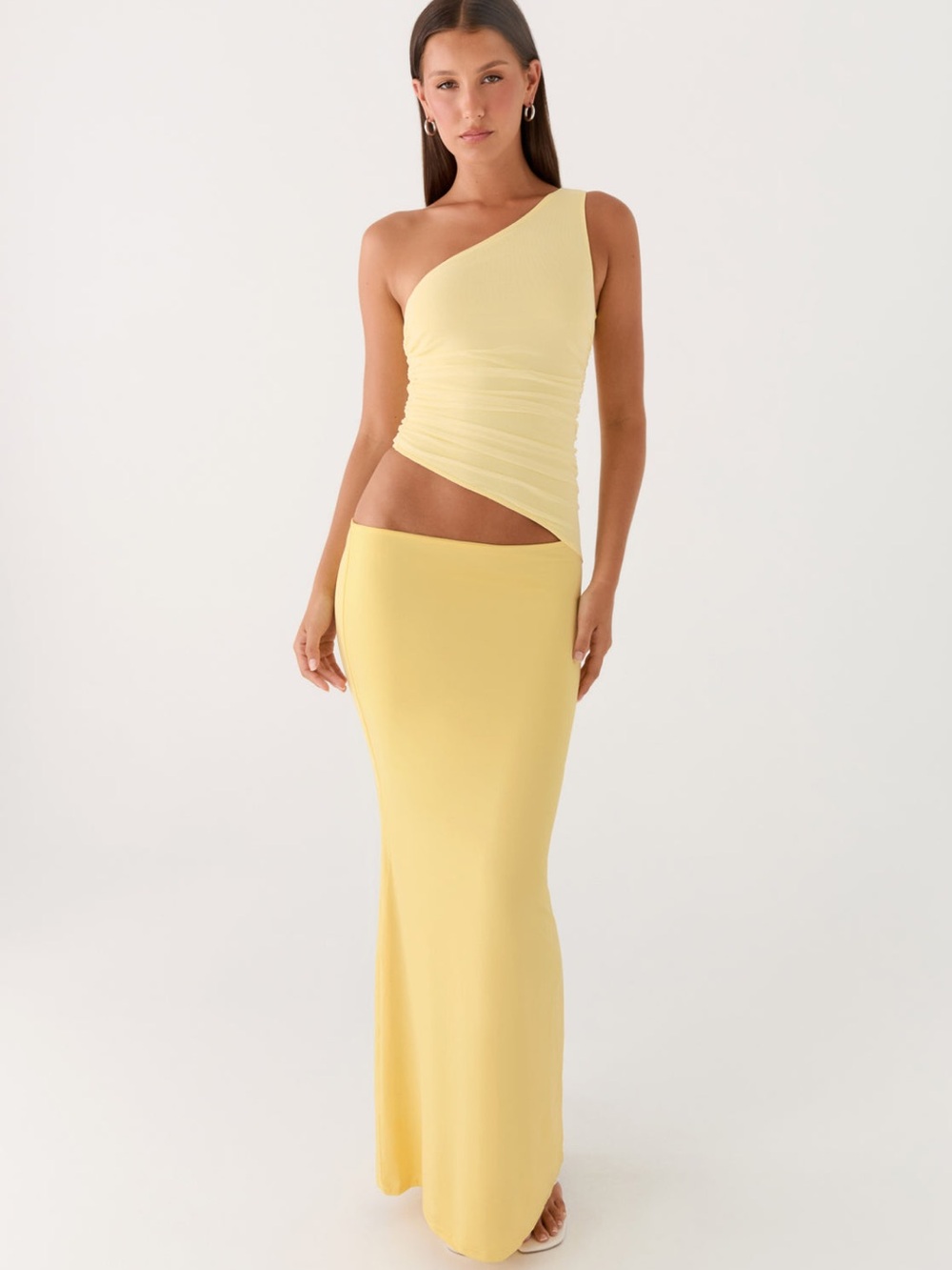 Peppermayo: Seranella One Shoulder Maxi Dress - Lemon
